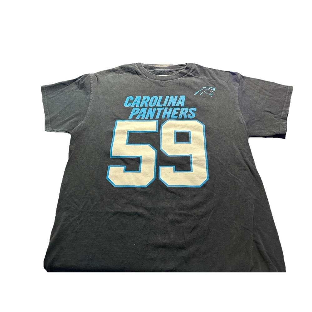 Luke Kuechly #59 Carolina Panthers Black NFL Team Apparel M Adult T-Shirt(61)